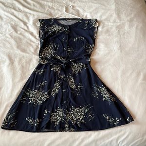 LOFT 00P Short Sleeve Button Up Floral Casual Dress